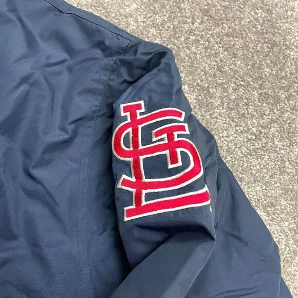 Adidas St. Louis Cardinals MLB Windbreaker Jacket Mens XL Blue Quilted Lining